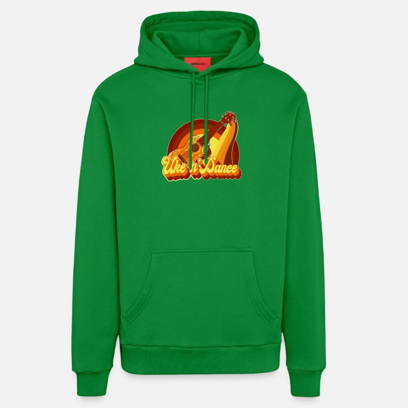 Ukulélé hawaïen ukulélé Retro 70s - Sweat à capuche bio décontracté fabriqué en UE - City Green