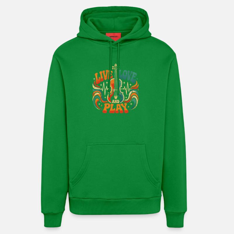 Vivre, aimer et jouer du violon - Sweat à capuche bio décontracté fabriqué en UE - City Green