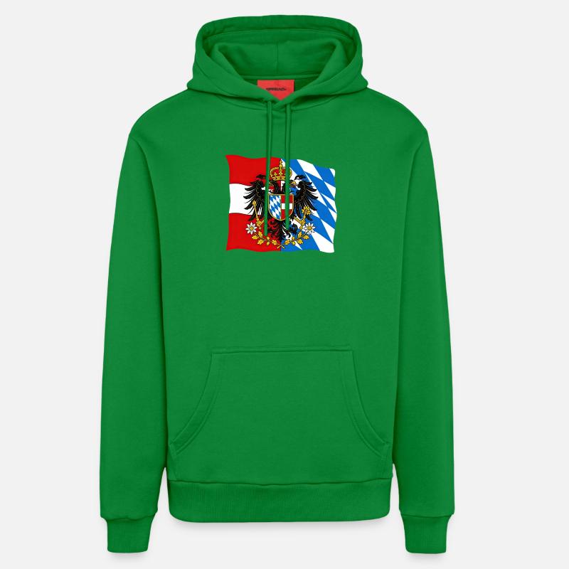 Drapeau d’amitié Bavière Autriche - Sweat à capuche bio décontracté fabriqué en UE - City Green