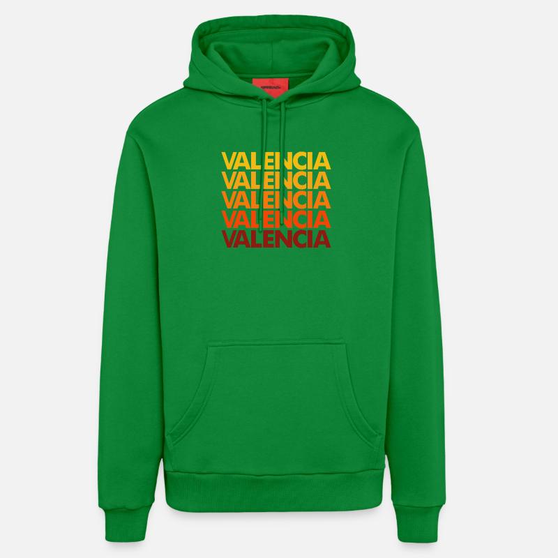 Valencia Gradient Font Stack - Organic Relaxed Hoodie Made in EU - City Green