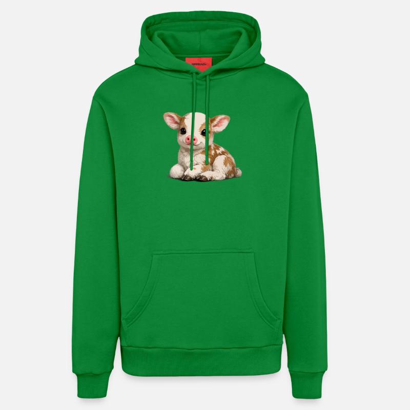 Petit peluchon mignon pour veau - Sweat à capuche bio décontracté fabriqué en UE - City Green