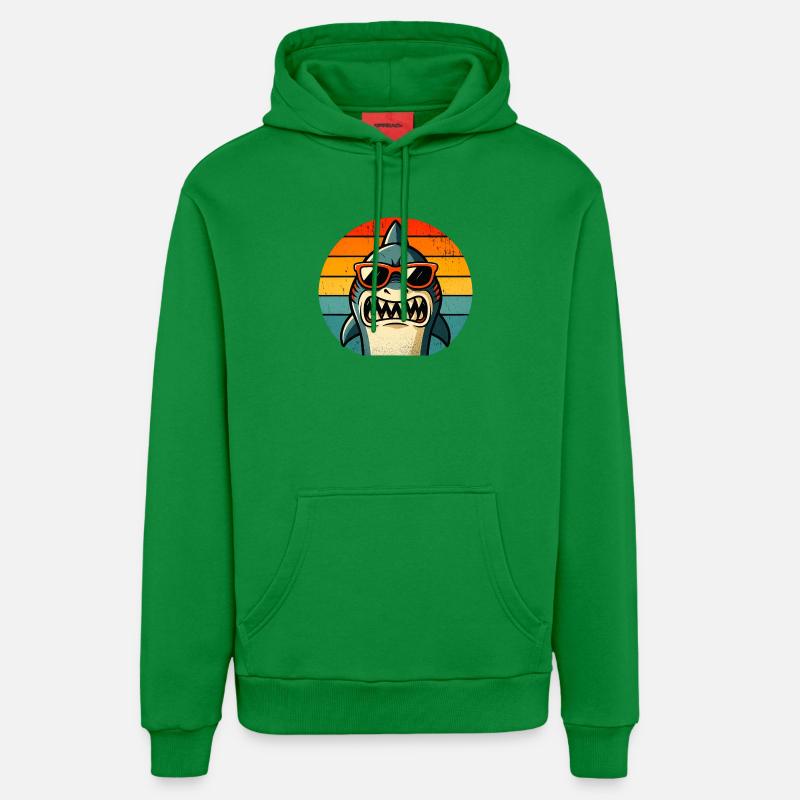 Requin Cool avec Lunettes de Soleil - Sweat à capuche bio décontracté fabriqué en UE - City Green