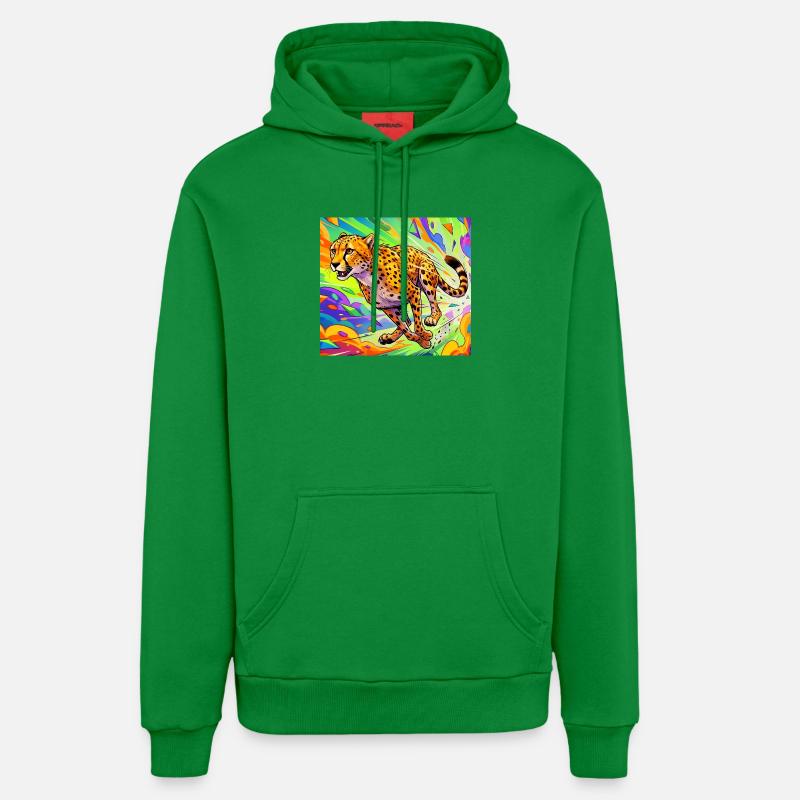 guépard - Sweat à capuche bio décontracté fabriqué en UE - City Green