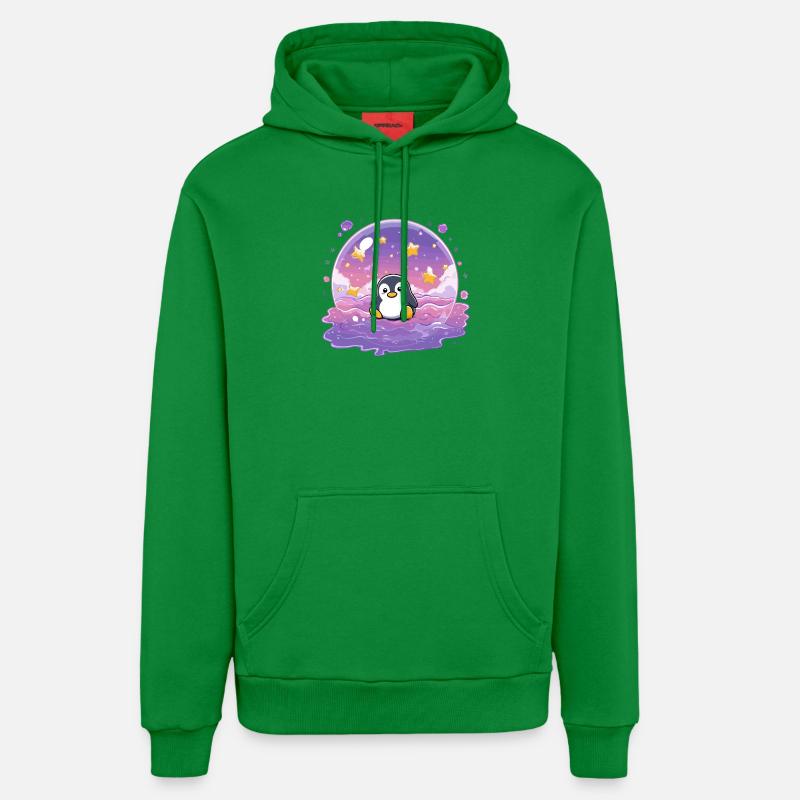 Pingouin dans le Sceau Stellaire - Sweat à capuche bio décontracté fabriqué en UE - City Green