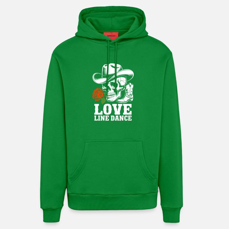 Rose en ligne de crâne - Sweat à capuche bio décontracté fabriqué en UE - City Green