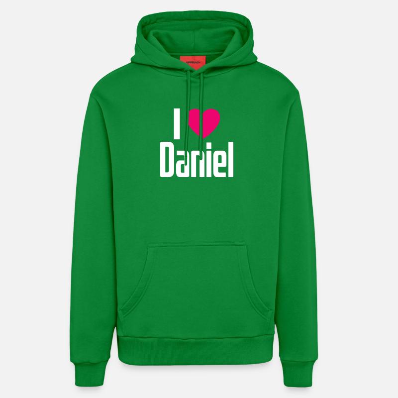 J’aime Daniel Pink Heart J’aime Daniel - Sweat à capuche bio décontracté fabriqué en UE - City Green
