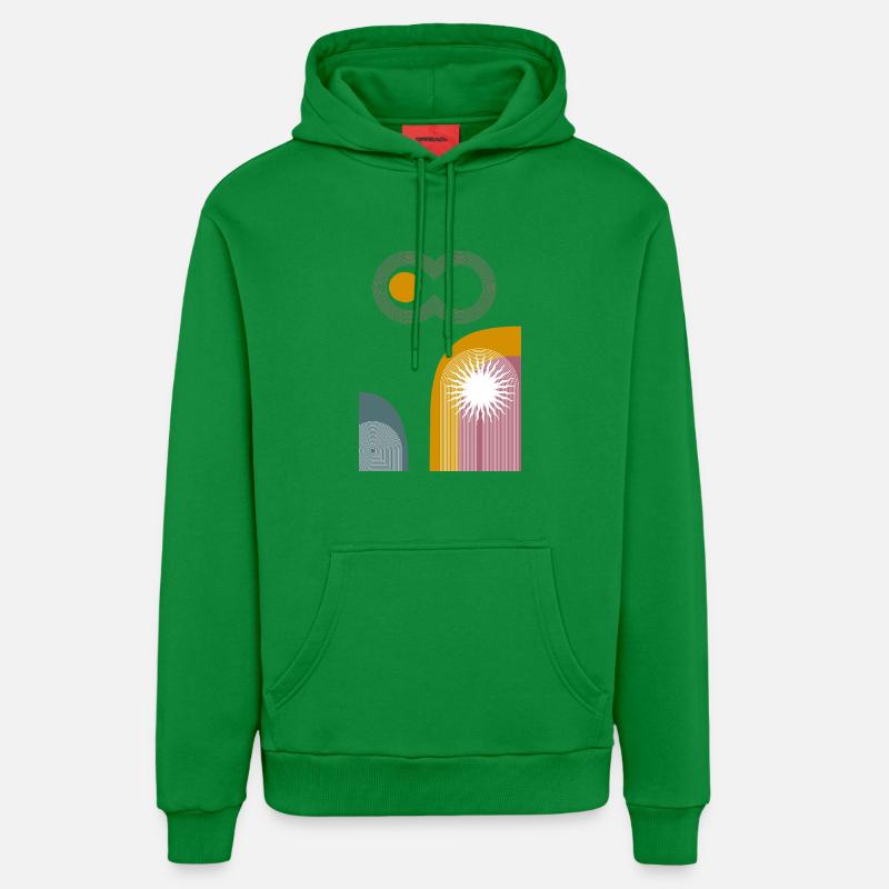Graphique abstrait Pink Infinity Sun - Sweat à capuche bio décontracté fabriqué en UE - City Green