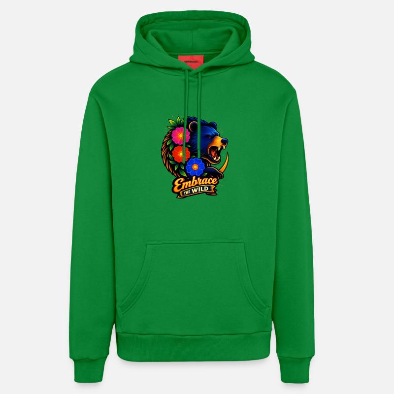 Étreinte en nature avec des fleurs - Sweat à capuche bio décontracté fabriqué en UE - City Green