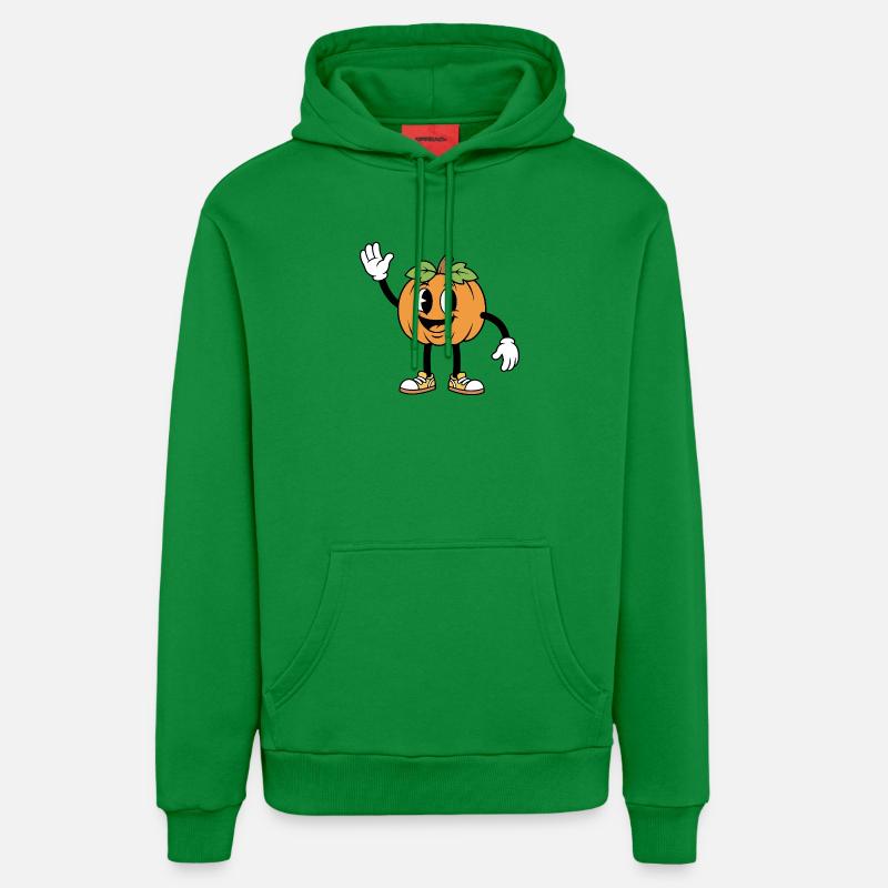 Dessin animé de citrouille d’Halloween - Sweat à capuche bio décontracté fabriqué en UE - City Green