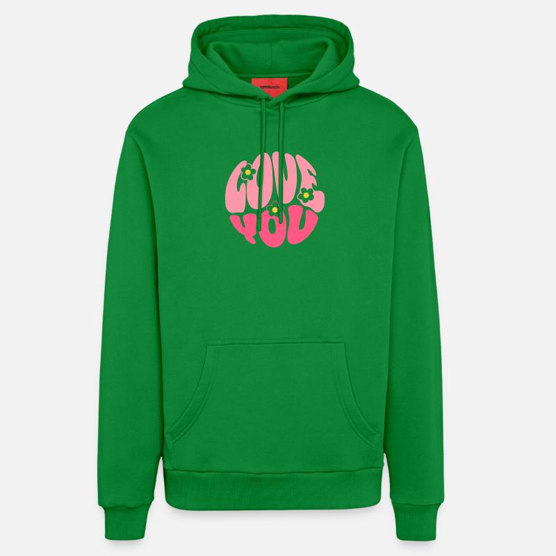 Lettres de bulle que je t’aime - Sweat à capuche bio décontracté fabriqué en UE - City Green