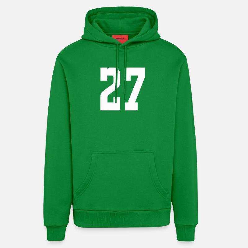 Chiffres 27 Contrast Design - Sweat à capuche bio décontracté fabriqué en UE - City Green