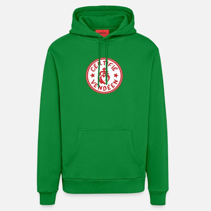 Logo certifié vendéen blanc rouge - Sweat à capuche bio décontracté fabriqué en UE - City Green