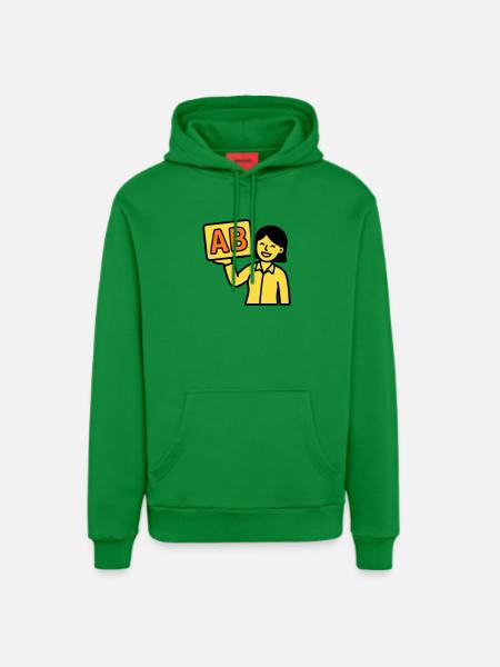 Teacher Elementary School ABC Vector - Organic Relaxed Hoodie Made in EU - City Green