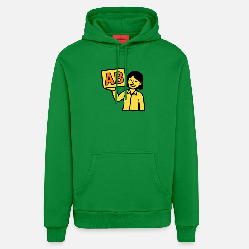 Teacher Elementary School ABC Vector - Organic Relaxed Hoodie Made in EU - City Green