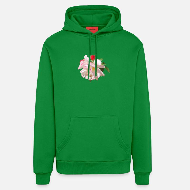 Accents blancs roses en fleur de rose - Sweat à capuche bio décontracté fabriqué en UE - City Green