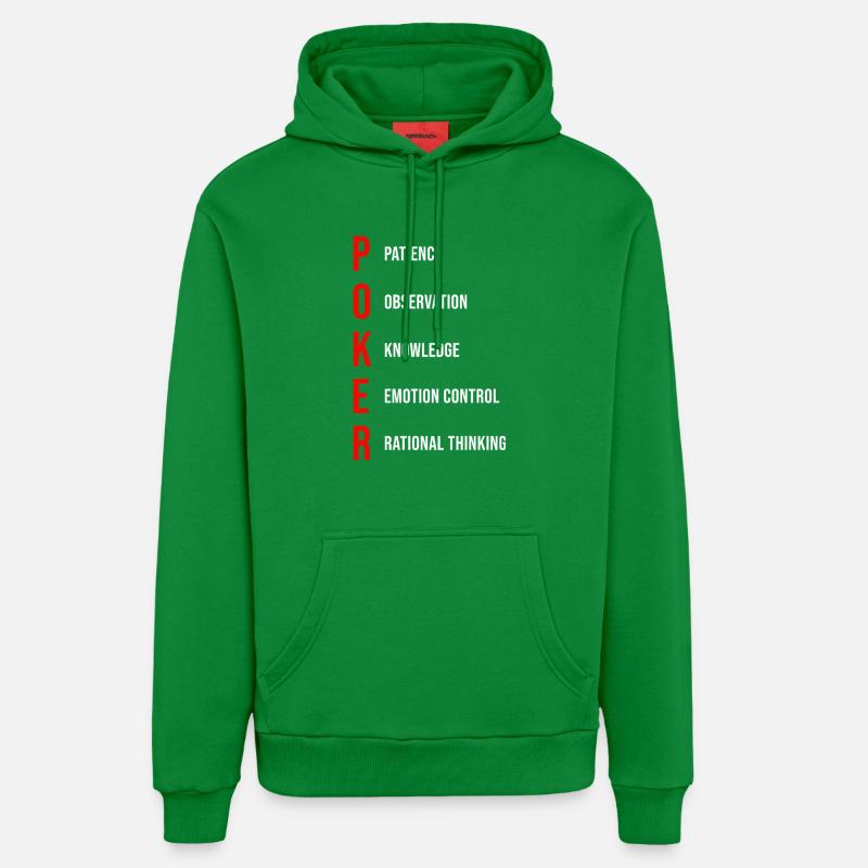 Poker Mentalité Patience Observation Connaissances - Sweat à capuche bio décontracté fabriqué en UE - City Green