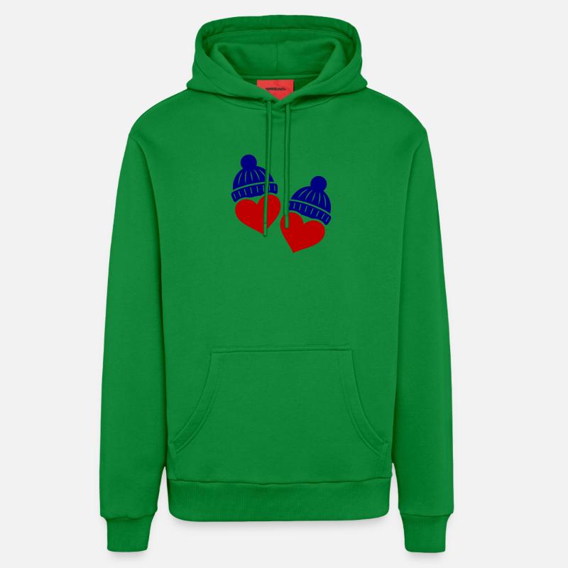 Amour du Chapeau d’hiver de Cœurs - Sweat à capuche bio décontracté fabriqué en UE - City Green