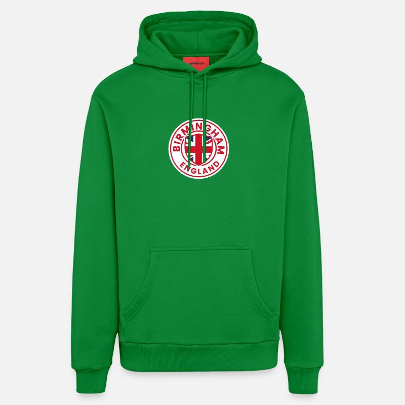 Emblème de Birmingham, Angleterre, - Sweat à capuche bio décontracté fabriqué en UE - City Green