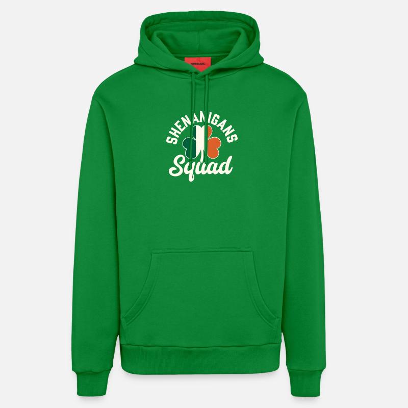 Escadron des Manigances Shamrock - Sweat à capuche bio décontracté fabriqué en UE - City Green