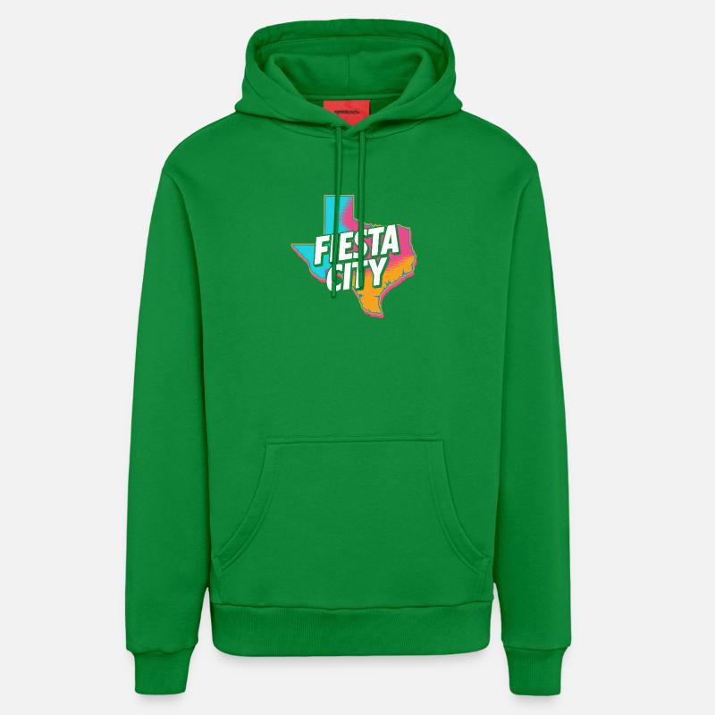 Fiesta City Neon Texas - Sweat à capuche bio décontracté fabriqué en UE - City Green