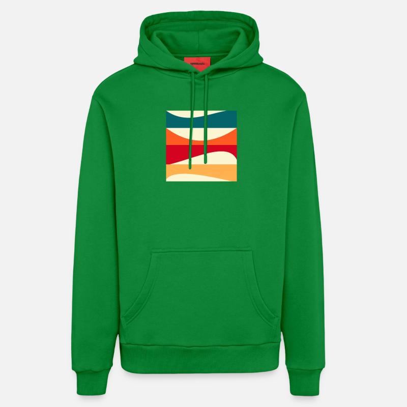Constructivism - MODERN ART - BACKGROUND - Organic Relaxed Hoodie Made in EU - City Green