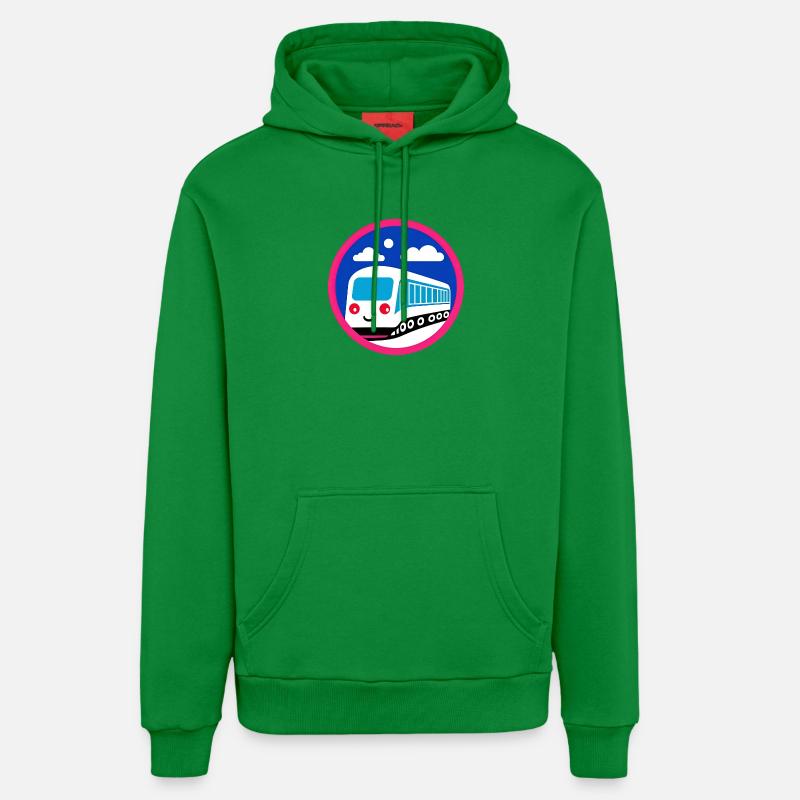 Locomotive, train, chemin de fer - Sweat à capuche bio décontracté fabriqué en UE - City Green