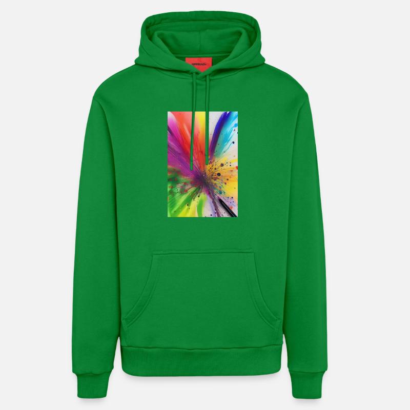 Éclaboussures de couleur - Sweat à capuche bio décontracté fabriqué en UE - City Green