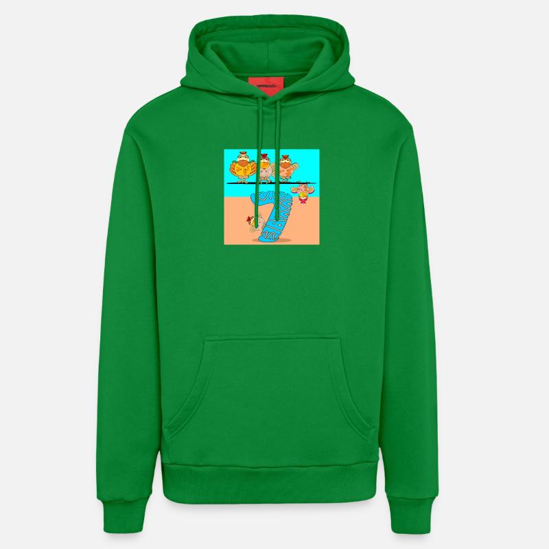 7ème Anniversaire Écolier - Polager Volaille - Sweat à capuche bio décontracté fabriqué en UE - City Green