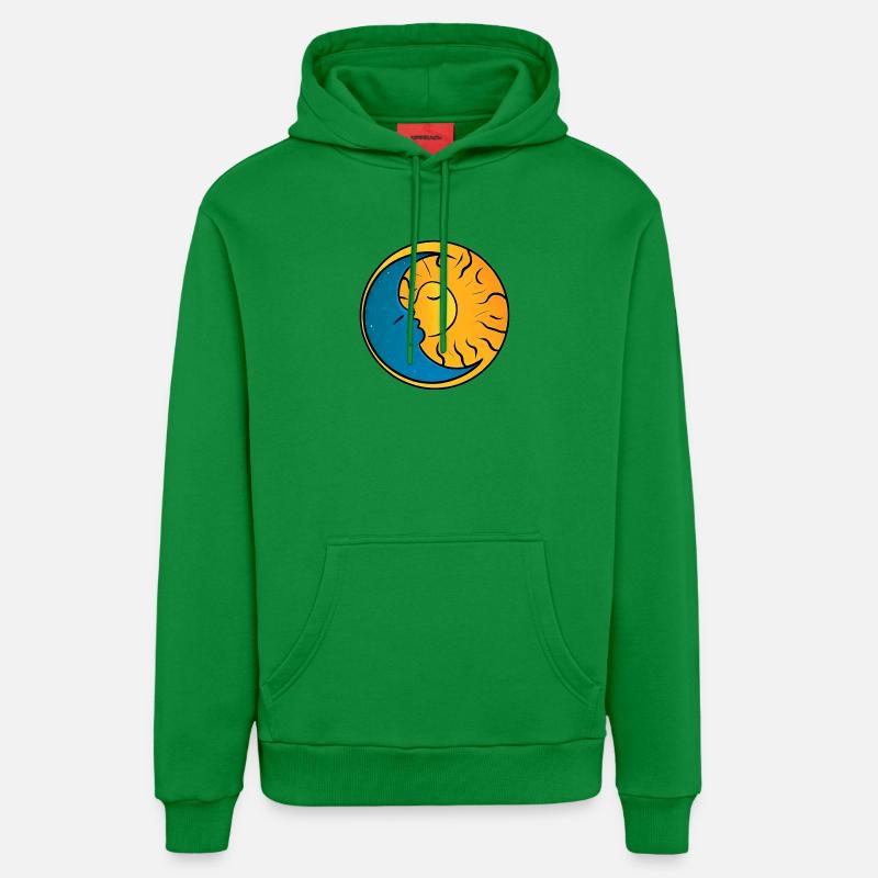 Soleil et Lune - Sweat à capuche bio décontracté fabriqué en UE - City Green