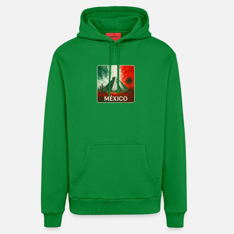 Conception des pyramides du Mexique - Sweat à capuche bio décontracté fabriqué en UE - City Green