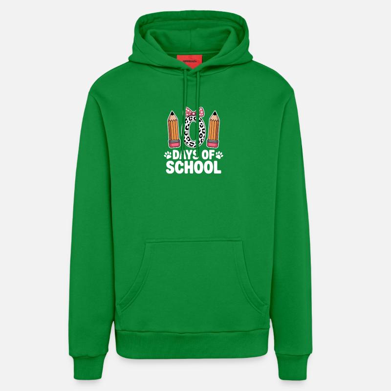 Léopard Pencil Retour à l’école - Sweat à capuche bio décontracté fabriqué en UE - City Green