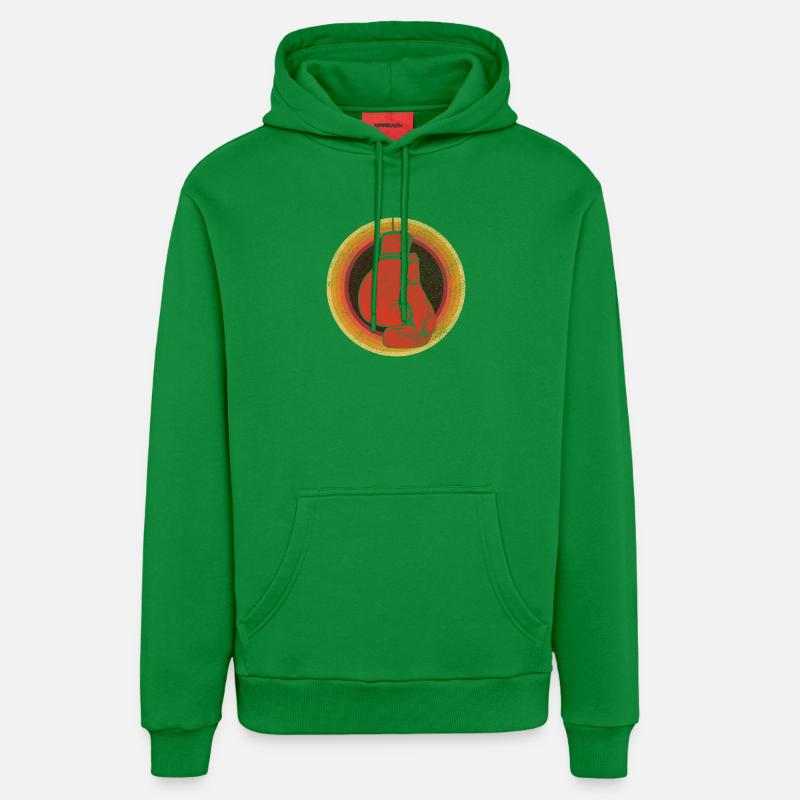 Illustrations de Boxing Momentum - Sweat à capuche bio décontracté fabriqué en UE - City Green
