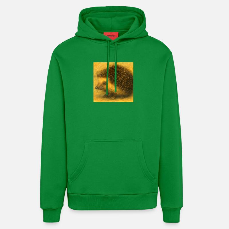 Hérisson doré à l’aquarelle - Sweat à capuche bio décontracté fabriqué en UE - City Green