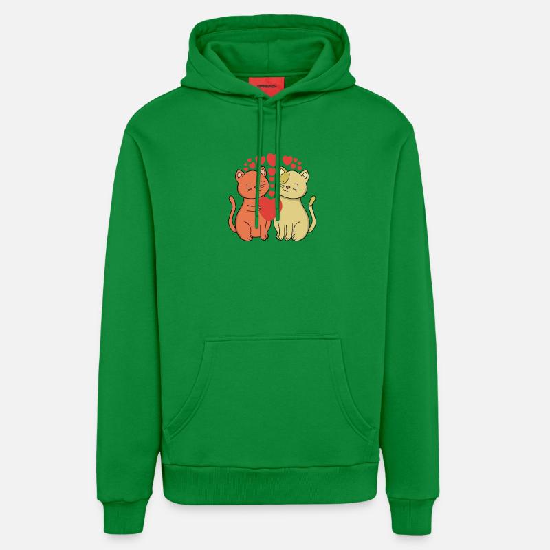 Deux chats sincères s’embrassent - Sweat à capuche bio décontracté fabriqué en UE - City Green