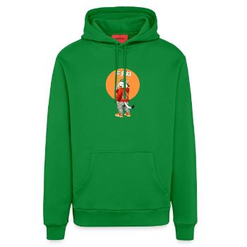 Katze-Peace  - Organic Relaxed Hoodie Made in EU - City Green - Vorne