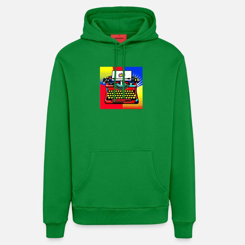 Machine à écrire Pop Art Bang - Sweat à capuche bio décontracté fabriqué en UE - City Green