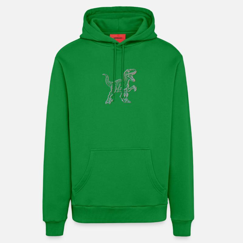 Squelette 3D de dinosaure néon - Sweat à capuche bio décontracté fabriqué en UE - City Green
