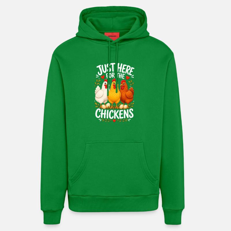 JUSTE LÀ POUR LES POULES - Sweat à capuche bio décontracté fabriqué en UE - City Green