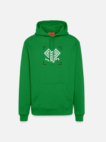 Retro snake - Organic Relaxed Hoodie Made in EU - City Green