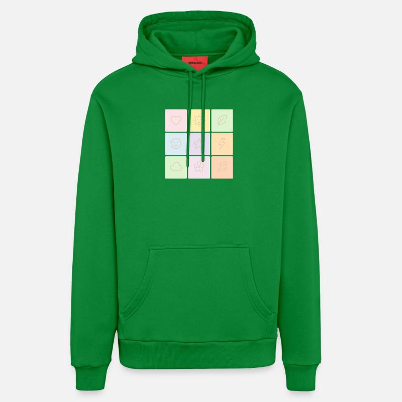 Pastel Bento Vibes - Organic Relaxed Hoodie Made in EU - City Green