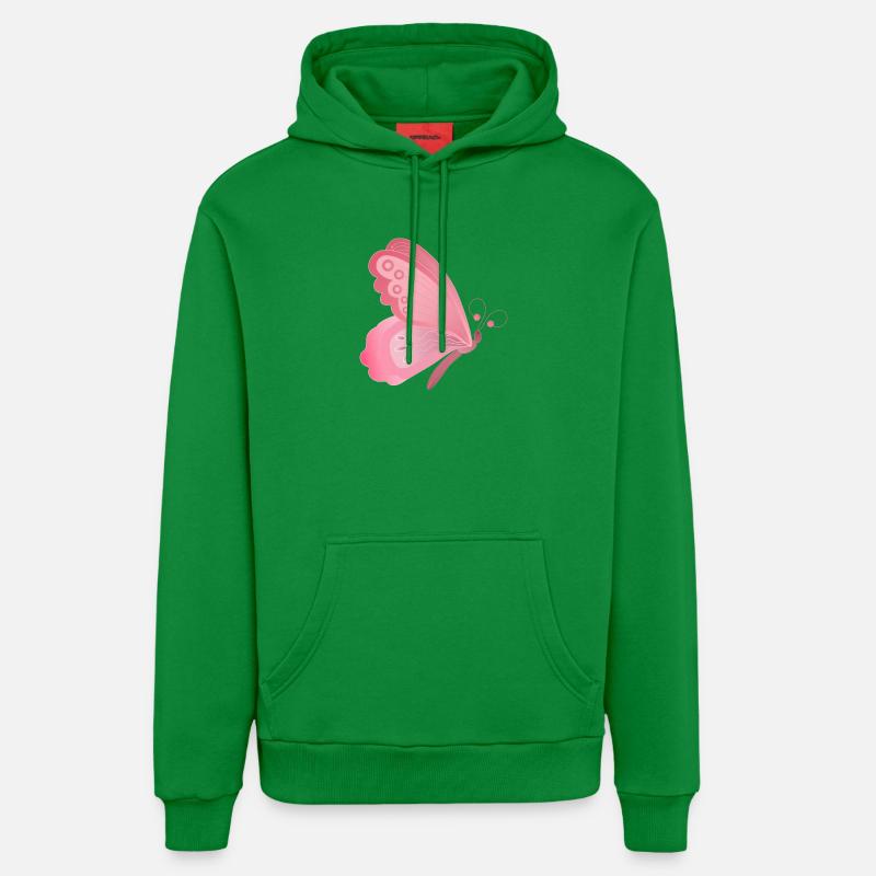Conception d’ailes de papillon rose - Sweat à capuche bio décontracté fabriqué en UE - City Green