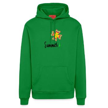 VACANCES. BONNES VACANCES. MAÎTRESSE. MAÎTRE. PROF - Sweat à capuche bio décontracté fabriqué en UE - City Green - Devant