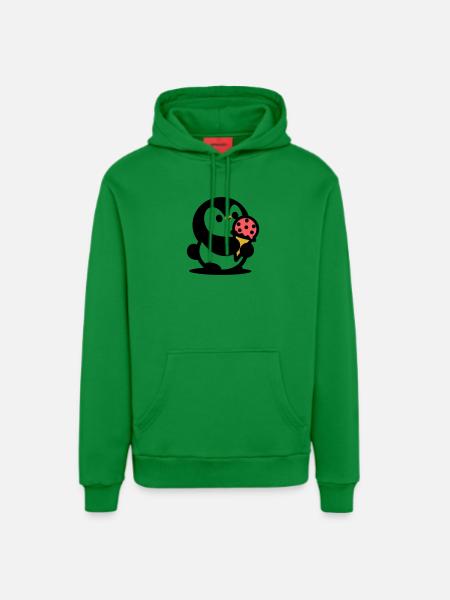 Kleiner Pinguin mit Eis - Organic Relaxed Hoodie Made in EU - City Green