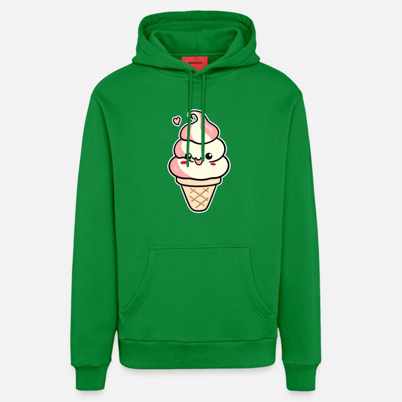 Crème glacée de dessin animé - Sweat à capuche bio décontracté fabriqué en UE - City Green