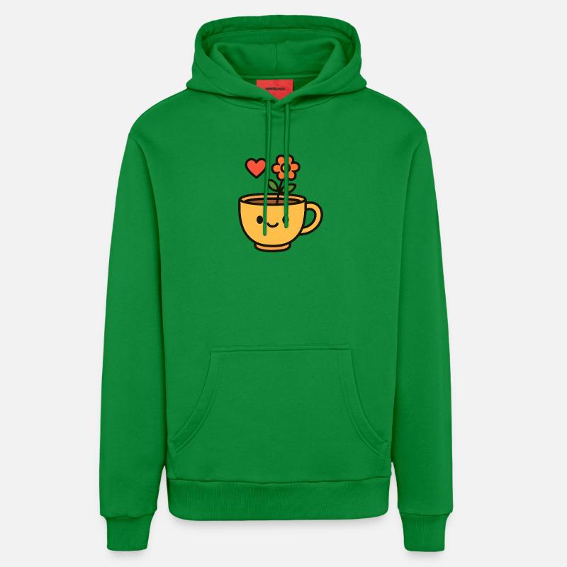 Tasse de fleurs Tasse souriante - Sweat à capuche bio décontracté fabriqué en UE - City Green