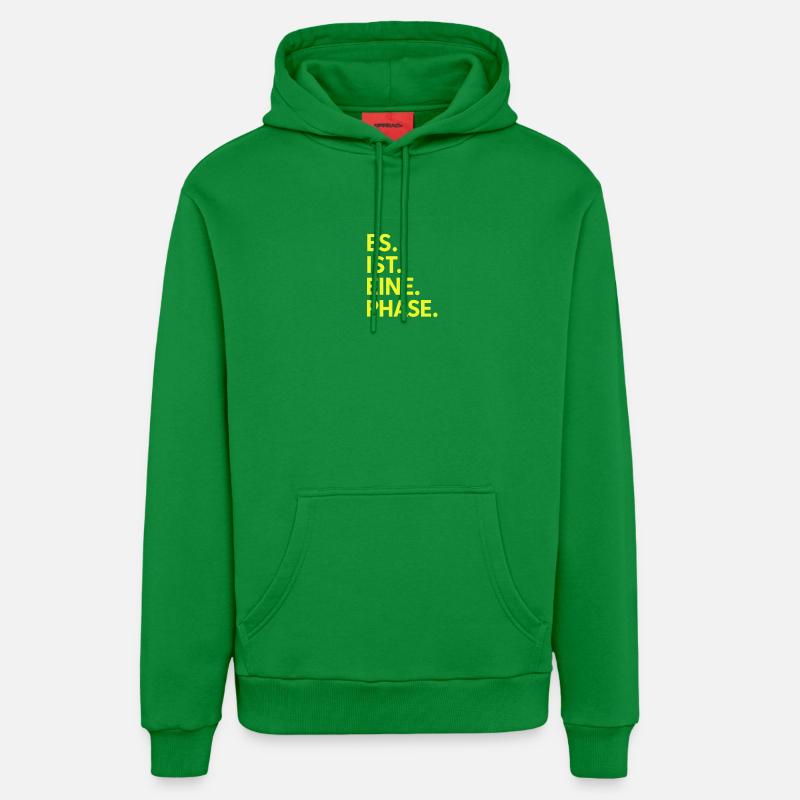 Il. Est. Un. Phase. Jaune fluo - Sweat à capuche bio décontracté fabriqué en UE - City Green