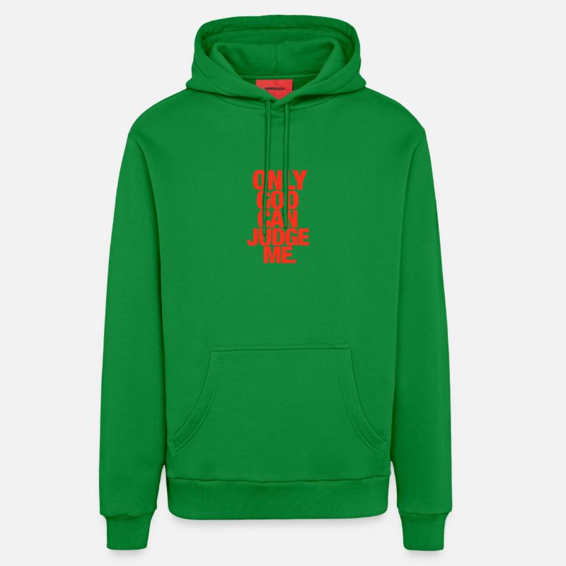 Texte rouge Pas de juge - Sweat à capuche bio décontracté fabriqué en UE - City Green