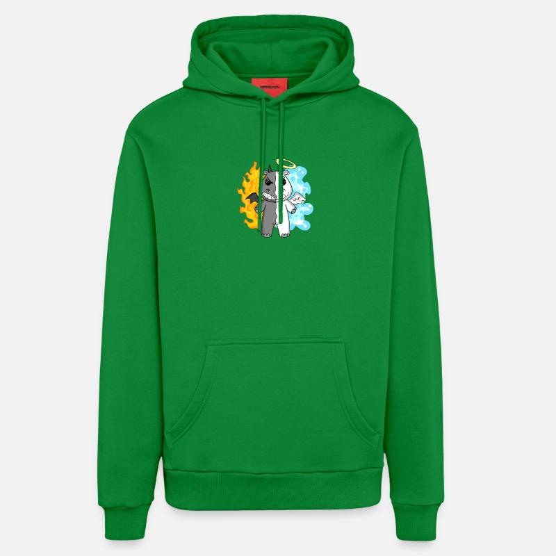 Hippopotame - Ange et Diable - Sweat à capuche bio décontracté fabriqué en UE - City Green