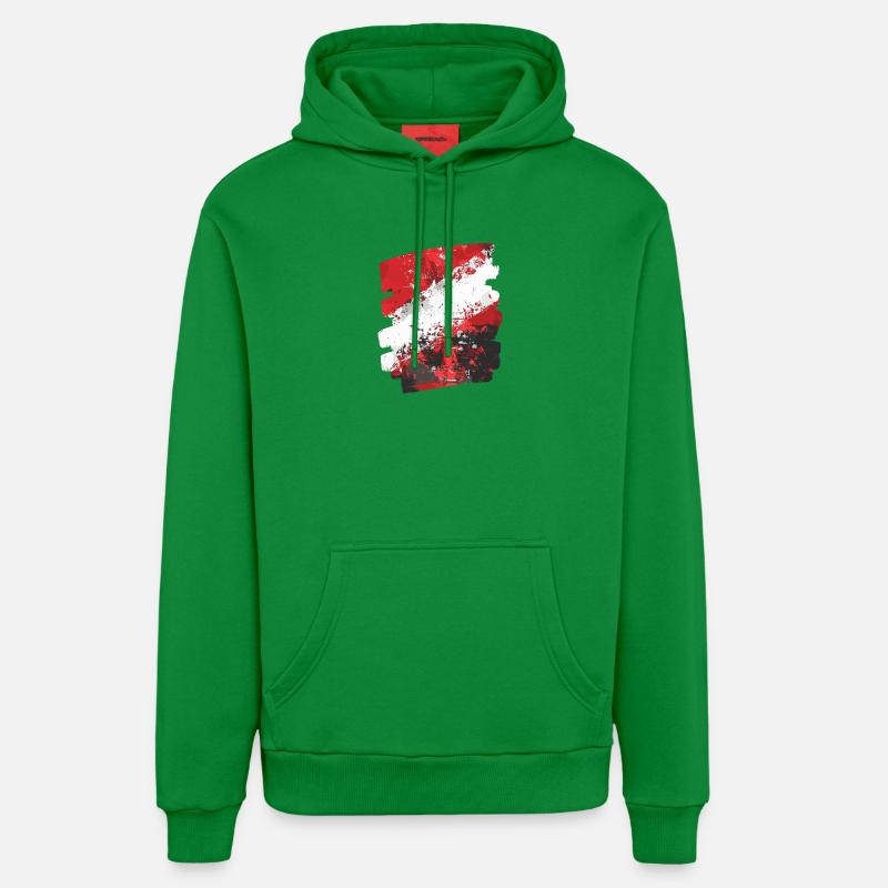 Autriche Drapeau Autriche - Sweat à capuche bio décontracté fabriqué en UE - City Green