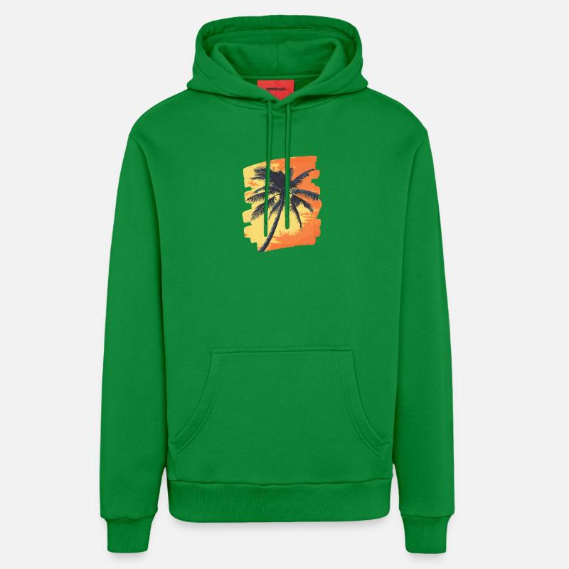 palmier coucher de soleil été - Sweat à capuche bio décontracté fabriqué en UE - City Green
